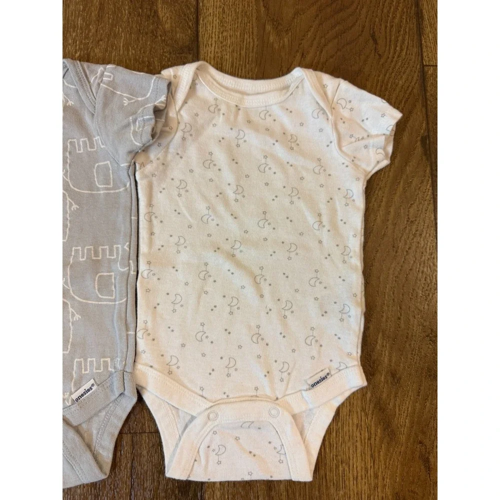 Gerber Baby Boy Onesies Tee Shirts 0/3 Months Bodysuits Elephant Short Sleeved